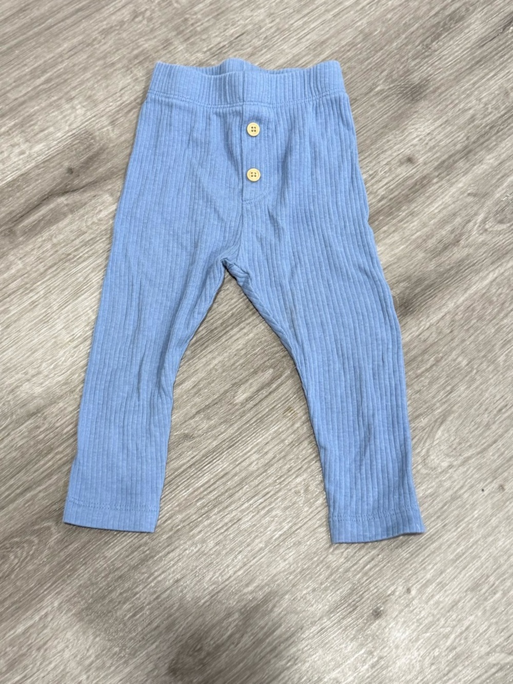 Cat & Jack Baby Blue Ribbed Leggings with Button Detail